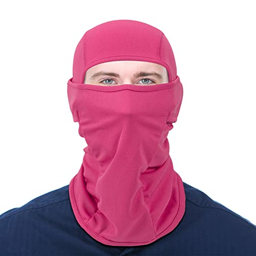 BEEWAY Balaclava Face Mask - Motorcycle Cycling Ski Mask Neck Warm for Helmet - UV Wind Protection, Breathable, Unisex Men Women - Red