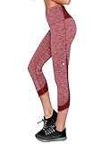 Yogareflex Women's Tummy Control Mesh Insert Yoga Running Active Legging Capris
