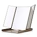 Readaeer Foldable Makeup Travel Mirror with 3 Panels (Champagne)