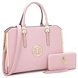Large Satchel Handbag Designer Purse Wallet Set Top