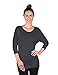 2000 SEJORA 3/4 Sleeve Dolman Tunic Top Crew Neck (Charcoal, Medium)