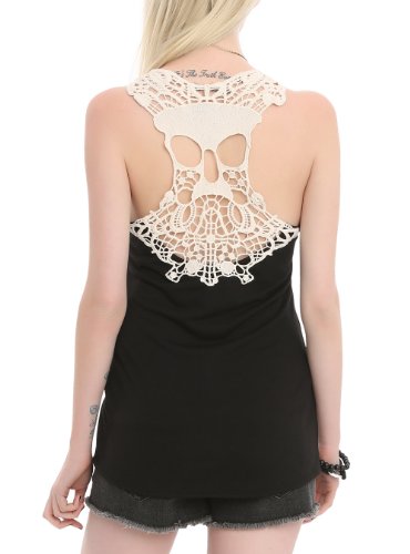 Teenage Runaway Skull Crochet Girls Tank Top