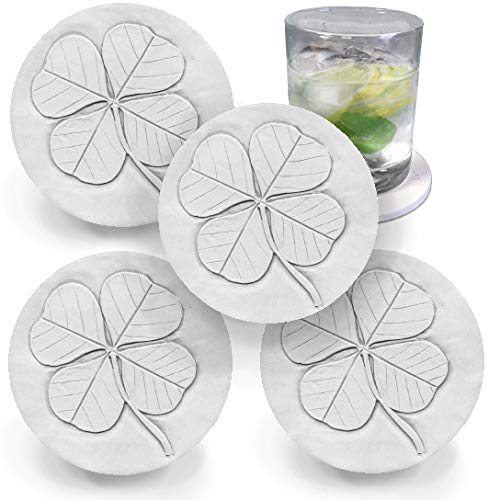Shamrock Clover Absorbent Drink Coaster set - Handmade by McCarter Coasters - 4.38 inch (4pc)