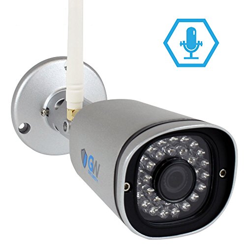 GW Security UltraHD Outdoor 5-Megapixel (2592 x 1920P) H.265 WiFi Wireless IP Security Bullet Camera Built-In Microphone Home Surveillance - Micro SD Card Slot, IP67 Weatherproof, 5MP (1080P/1920P))