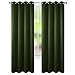 FLOWEROOM Blackout Curtains Thermal Insulated Draperies with Grommet for Living Room, Olive Green Curtains, 52 by 84 inch, 2 Panels