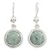 NOVICA Artisan Handcrafted Jade Dangle | Natural Stone | Sterling Silver Green | Wire Dangle | Shamrock For Women | Mexican Jade Earrings