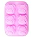 Silicone Bakeware 6 Different Bear Face Expression Shapes Cake Mold Cute Ice Cube Chocolate Cookie Fondant DIY Reusable BPA Free Cupcake Mould Baking Tray (Bear)