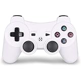 PS3 Controller Wireless Dualshock Joystick -Wireless Gaming Controller, PS3 Double Vibration Game Controller with Upgrade and High-Precision Joystick for Playstation 3-White