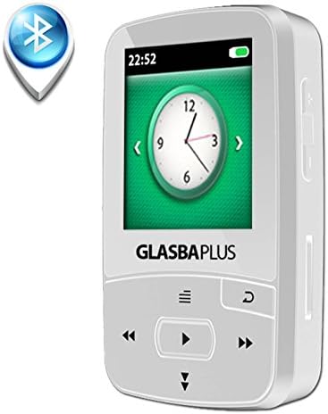 MP3 Player With Bluetooth 8GB, With Wearable Clip For Sport, Lossless Music Player, Supports up to 128GB, with FM Radio, Voice Recorder, SAMVIX GLASBA PLUS White Mp3 Player For kids and adults
