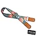 MUSIC FIRST Original Design “Strawberry Flowers” Vintage style Soft Canvas & Genuine Leather Ukulele Strap Ukulele Shoulder Strap