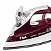 T-fal FV4446 Ultraglide Easycord Steam Iron Ceramic Scratch Resistant Non-Stick Soleplate with Auto-Off, 1700-Watt, Red
