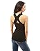 PattyBoutik Women Racerback V Neck Knit Tank Top (Black Small)