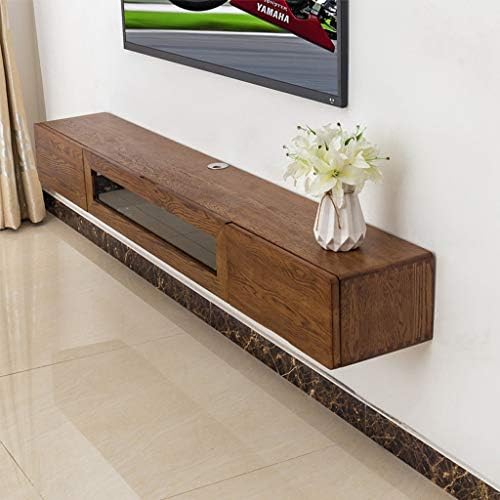 無垢材ウォールシェルフフローティングシェルフ壁掛けテレビキャビネット引き出し付きセットトップボックスルーターdvdプレーヤーcdケーブルボックス小物収納 棚テレビコンソール Color Walnut Color 人気ブランド多数対象 1 0m Size