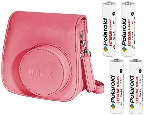 Amazon Com Fujifilm Instax Groovy Camera Case For Instax Mini 8 And 9 Raspberry With Four Polaroid Batteries