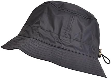 Adjustable Bucket Rain Hat, Nylon Look