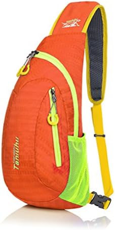 Qflmy Casual Cross Body bag Outdoor Sling Chest Pack for Cycling Hiking Camping Travel (Orange)