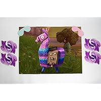 Pin the Tail on the Loot Llama Party Game | Video Game Party Supplies | Video Game Party Favors | Loot Llama Party Supplies | Video Game Party Decorations | Large 21" x 28" Loot Llama Game Poster