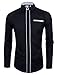Tom's Ware Mens Premium Casual Inner Contrast Dress Shirt TWNMS310-1-CMS03-BLACK-US XL