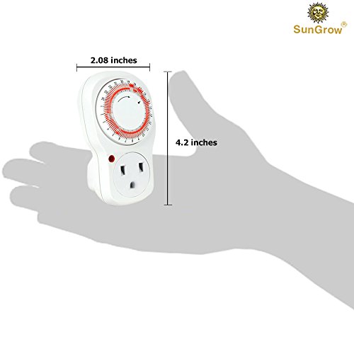 24 Hour Timer for Aquarium Lights by SunGrow: Heavy duty mechanical timer switch: Easy to program with 15 minute Increments: Safe grounded 3 prong outlet: Use for household appliances