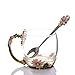 Tea Cup Coffee Mug Handmade Flower Glass Tea Mug and Spoon Set for Birthday Christmas Wedding Friend Party Gifts (12oz)