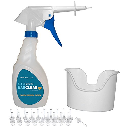 EarClear Rx Ear Wash Kit Rigid, Physician Preferred for Ear Wax Removal and Ear Irrigation, Includes 20 Tips for sterile Ear cleanings Ear Plus an Ear Basin