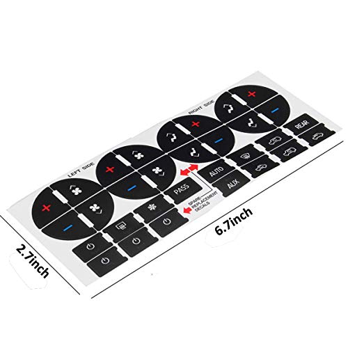 SunTrade 3PCS AC Dash Button Repair Kit,Replacement Stickers for Suburban, Chevy Tahoe, Silverado, Traverse, GMC Acadia, GMC - Fix Ruined Faded A/C Controls