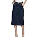 Jade Women's Basic Plus Size High Waist Denim A-Line Skirt