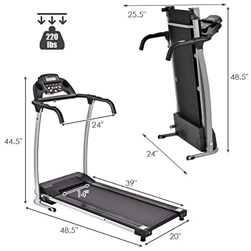 Goplus Folding Treadmill Electric Running Machine with LED Display and