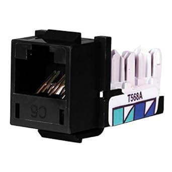 Amazon Com Hubbell Hxj6bk25 Xcelerator Series Rj Jack Cat6 8 Position Universal 586a B Wiring Black Pack Of 25 Industrial Scientific