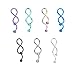 IPINK Rainbow Spiral Twister Surgical Steel Hypoallergenic Unique Spiral Industrial Ear Piercing Navel Ring Earring 7 Pieces