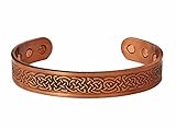 Celtic Wire Magnetic Therapy Copper Cuff Bracelet Minimum 2000 Gauss Each Magnet