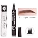 Plovex Waterproof Microblading Eyebrow Tattoo Pen 4 Head Fine Sketch Enhancer Fork Tip Eyebrow Tattoo Tint Eyebrow Gel Pencil Makeup (01 Light brown)