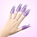Sunmore 10 PCS Acrylic Nail Polish Remover Clips Caps, Reusable Finger Nail Art Polish Remover Wrap Tool, Nail Art Soak Off Cap Clip, Purple