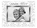 Malden International Designs Mirrored Glass With Mirrored Inner Border Godmother Picture Frame, 4x6, White
