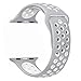 Aniyoh Apple Watch Band,M/L Size 42mm Soft Silicone iwatch Sport Band Replacement,Wrist Strap for Apple Watch Series 2,Series 1,Nike+,Edition,(Silver/White)