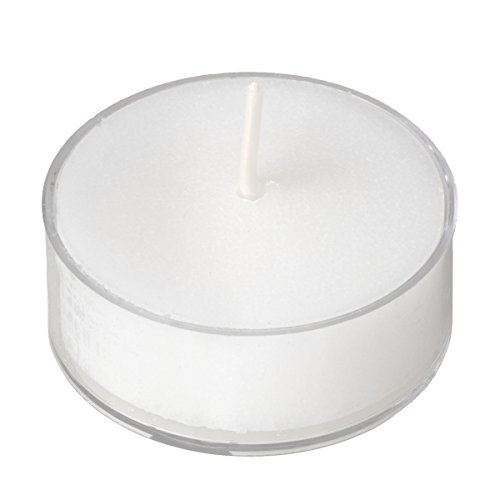 5 Hours Burn Time White Unscented Tea Lights In Clear Plastic Cups - Case of 125 Clear Cup Tealights