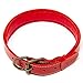 Logical Leather Padded Dog Collar - Best Full Grain Heavy Duty Genuine Leather Collar - Red - Large