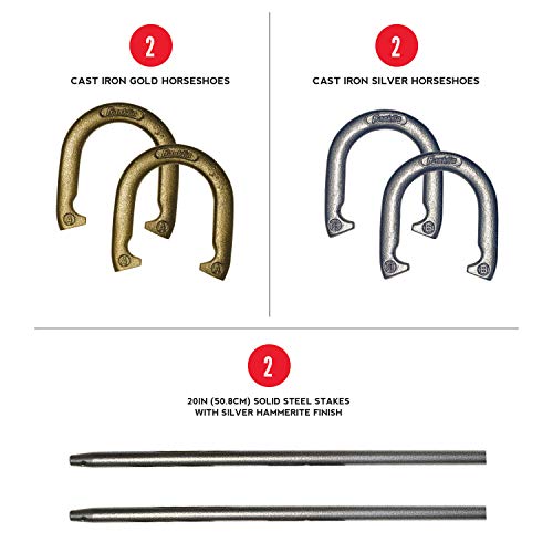 Franklin Sports Horseshoe Set Steel Horseshoes and Stakes Official