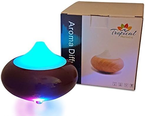 Aromatherapy Electric Essential Oil Diffuser 140 ml by Tropical Holistic with Multi-Color LED Mood Light, Auto Shut Off - Best for Spa, Office, Home, Yoga