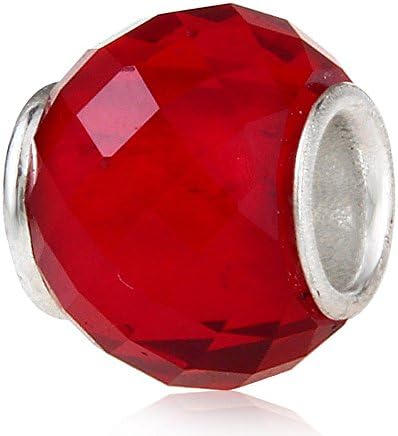 Glass Birthstone Charm with 925 Sterling Silver Core Birthday Charm Anniversary Charm for Pandora Charm Bracelet