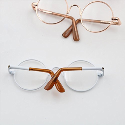 Cute Round Frame Eyeglasses Clear Lens Eyewear for 12" Blythe Dolls Accessory