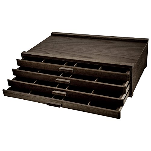 KINGART 722 4 Drawer (Espresso) Wooden Artist Storage Box, One Size,