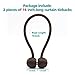 DEZENE Magnetic Curtain Tiebacks,The Most Convenient Drape Tie Backs,2 Pack Decorative Rope Holdback Holder for Big,Wide or Thick Window Drapries,16 Inch Long,Chocolate