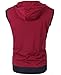 Zeger Men Zip Up Hoodies Kangaroo Pocket Hoodie Casual Hooded Vest Red L