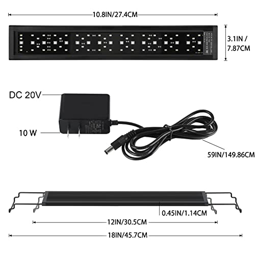 AMZBD Led Aquarium Light,Full Spectrum Aquarium Light,DIY & WRGB Color