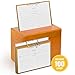 Fresh & Lucky Wooden Recipe Box Organizer with 100 Recipe Cards and Dividers - 4x6 Floral Gold Border Recipe Cards and Box Set for Kitchen,Wedding, Bridal Shower and Any Occasions