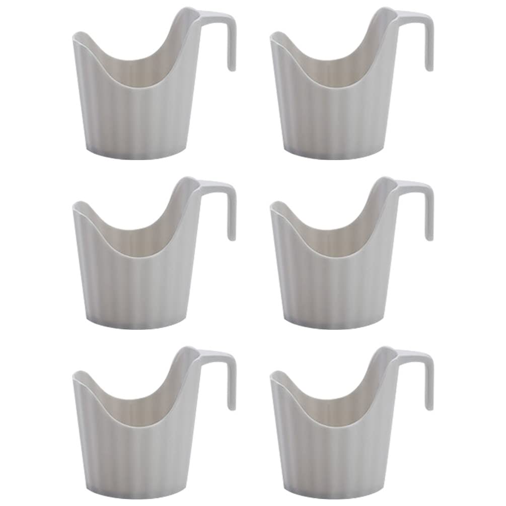 6Pcs Anti-Scalding Cup Holder with Handle for Coffee, Tea, and Hot Beverages - Plastic Disposable Cup Sleeves for Home, Office, and Cafés
