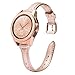 Wearlizer Leather Compatible with Samsung Galaxy Watch Bands 46mm 42mm Womens Mens,Genuine Leather Replacement Band Strap Bracelet Compatible Samsung Watch with Rosegold Metal Clasp