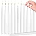 White Long Household Taper Candles 6.5 Long Burning Hours – Smokeless 8-inch Tall Burning Candles for Wedding, Holiday, Ceremonies and Home Decoration - Pack of 12 Dinner Dripless Candles Higlow