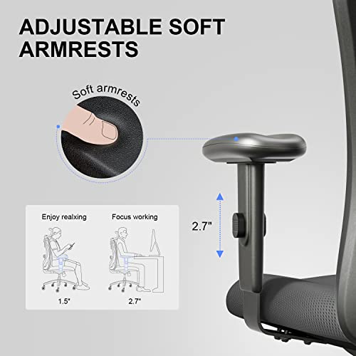 XUER Ergonomic Office Chair, Mesh Computer Desk Chair with Adjustable